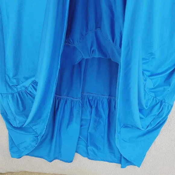 Lane Bryant Sleeveless Blue Maxi Dress 18/20 Polyester Spandex Ruffled Hem  11CT - Picture 5 of 7